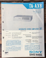 Sony TA-AX8 Amplifier  Service Manual *Original*
