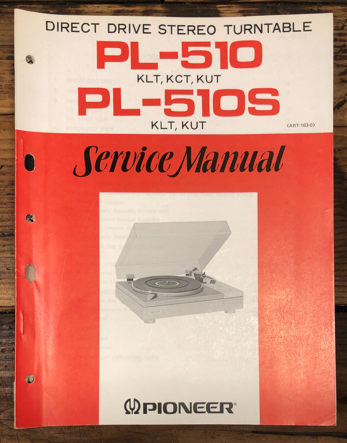 Pioneer PL-510 PL-510S Record Player / Turntable Service Manual *Original*