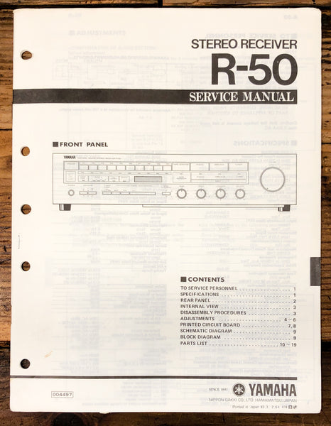 Yamaha R-50 Receiver  Service Manual *Original*