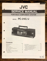 JVC PC-25 PC-25C Stereo / Boombox  Service Manual *Original*