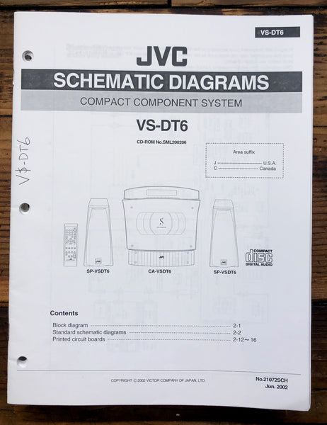 JVC VS-DT6 Stereo Schematic Diagram Service Manual *Original*