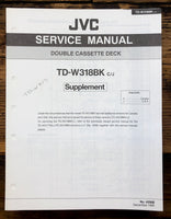 JVC TD-W318 Cassette Supp. Service Manual *Original*