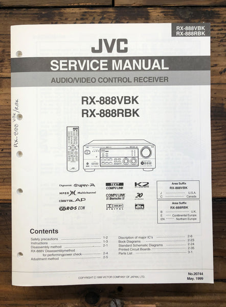 JVC RX-888 Receiver  Service Manual *Original*