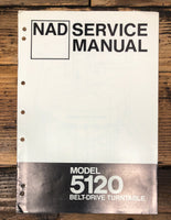 NAD Model 5120 Record Player / Turntable Service Manual *Original*
