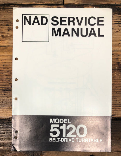 NAD Model 5120 Record Player / Turntable Service Manual *Original*