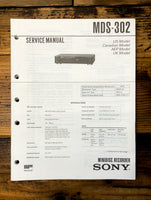 Sony MDS-302 MD Recorder  Service Manual *Original*