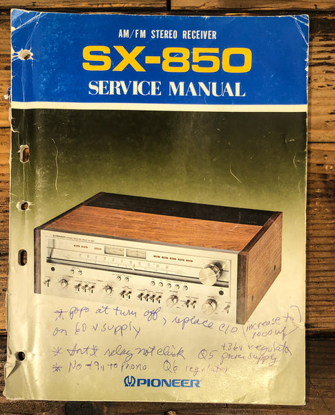 Pioneer SX-850 Receiver Service Manual *Original*