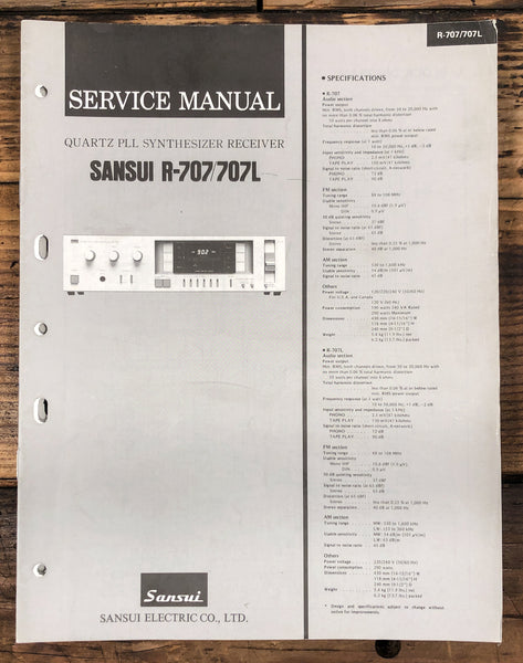 Sansui R-707 R-707L Receiver  Service Manual *Original*