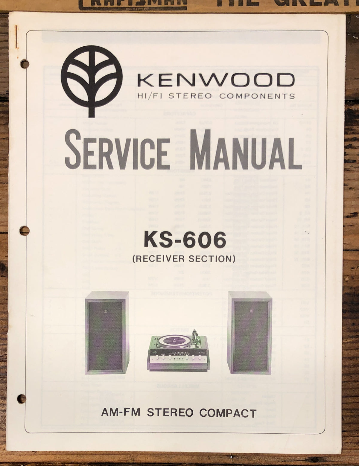 Kenwood KS-606 Stereo  Service Manual *Original*