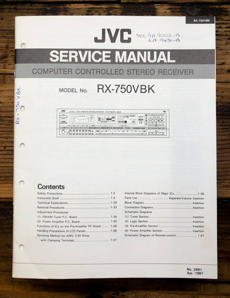 JVC RX-750 RX-750VBK   Service Manual *Original*