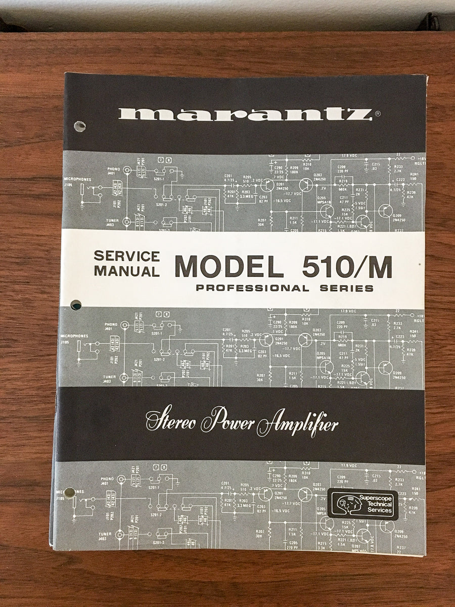 Marantz Model 510 510/M Amplifier Service Manual *Original*
