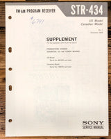 Sony STR-434 Receiver Supp. Service Manual *Original*