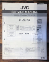 JVC XU-301 BK MD CD Deck  Service Manual *Original*