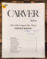 Carver SD/A-450 CD Player  Service Manual *Original*