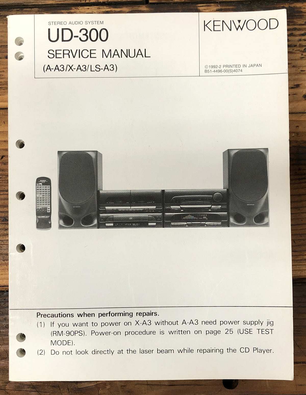 Kenwood UD-300 Stereo  Service Manual *Original*