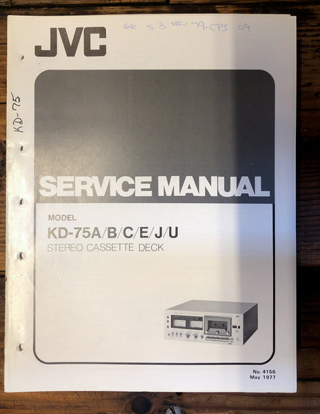 JVC KD-75A Cassette  Service Manual *Original*