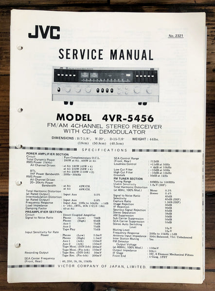 JVC 4VR-5456 Receiver  Service Manual *Original*