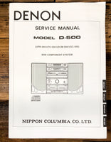 Denon D-500 Stereo  Service Manual *Original*