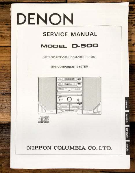 Denon D-500 Stereo  Service Manual *Original*