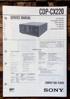 Sony CDP-CX220 CD Player  Service Manual *Original*