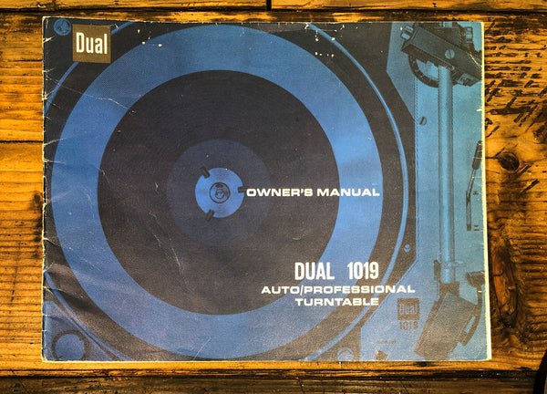 Dual Model 1019 Record Player / Turntable  Owner / User Manual *Original*