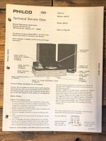 Philco Model M0727 Radio / Stereo  Service Manual *Original*