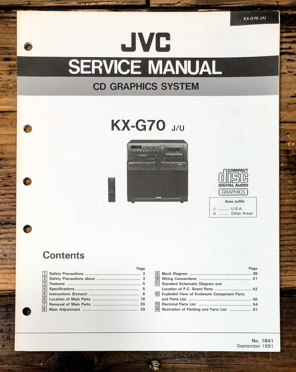 JVC KX-G70 CD Graphics System Service Manual *Original*