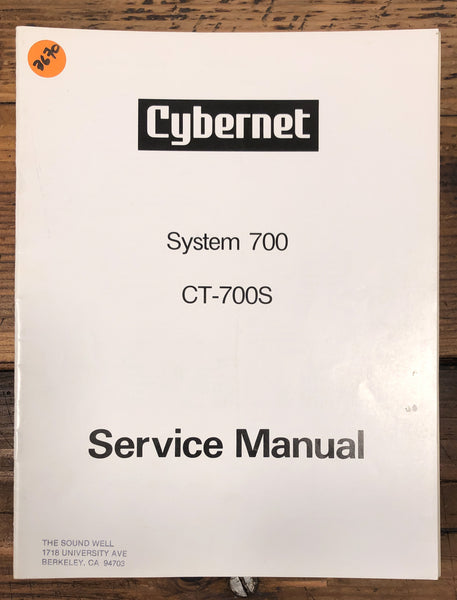 Cybernet System 700 CT-700S Amplifier  Service Manual *Original*