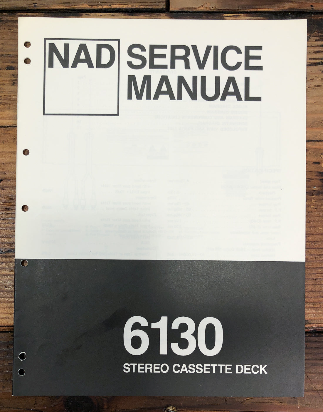 NAD Model 6130 Cassette Service Manual *Original*