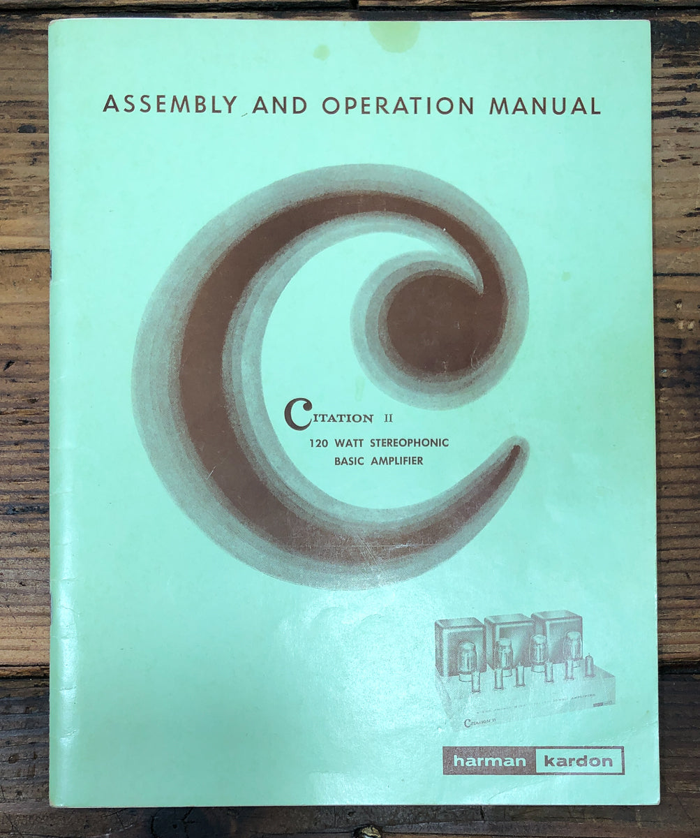 Harman Kardon HK Citation II 2 Amplifier Service Manual *Original*