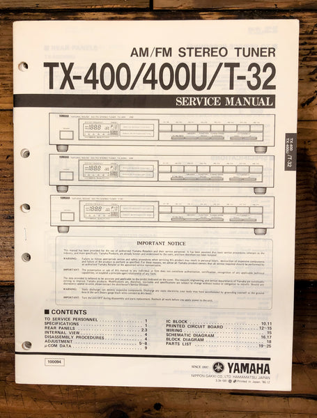 Yamaha TX-400 TX-400U T-32 Tuner  Service Manual *Original*