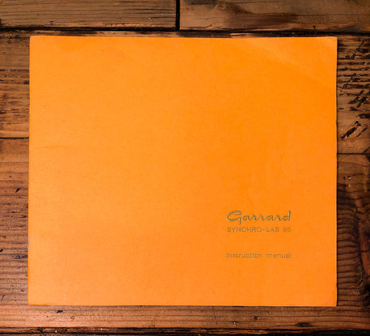 Garrard Synchro-Lab 95 SL95 SL-95 Turntable Owners / User Manual *Original*