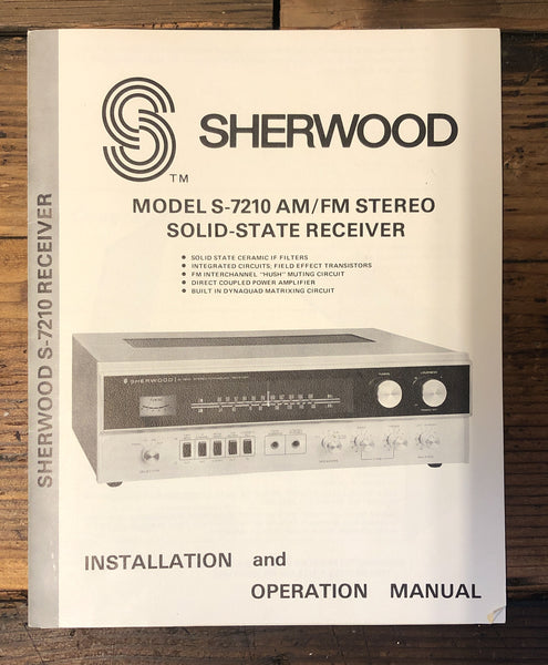 Sherwood 7210 Receiver  Owner / User Manual *Original*