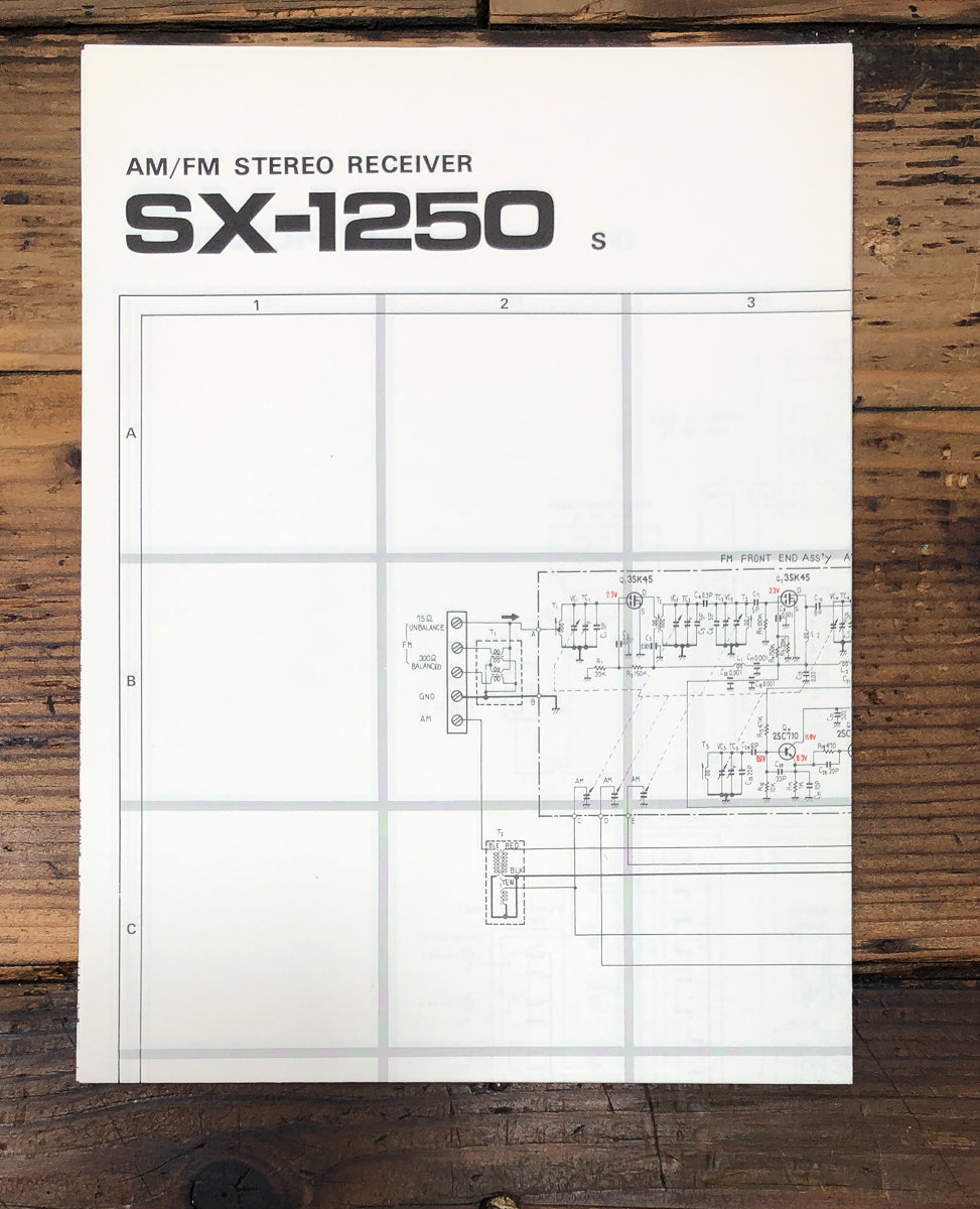 Pioneer SX-1250 S Receiver Fold Out Schematic *Original*