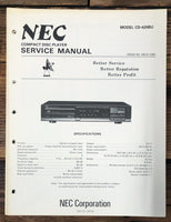 NEC CD-420 CD-420BU CD Player  Service Manual *Original*