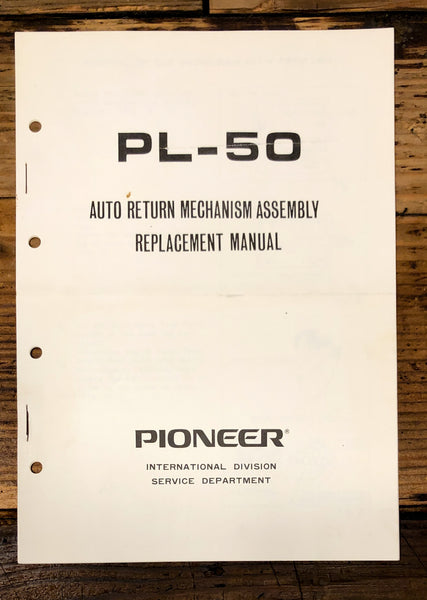 Pioneer PL-50 Record Player / Turntable Auto Return Service Manual *Original*