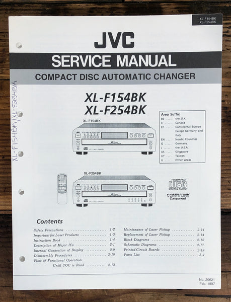 JVC XL-F154 XL-F254 BK CD Player  Service Manual *Original*