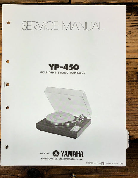 Yamaha YP-450 Record Player / Turntable  Service Manual *Original*