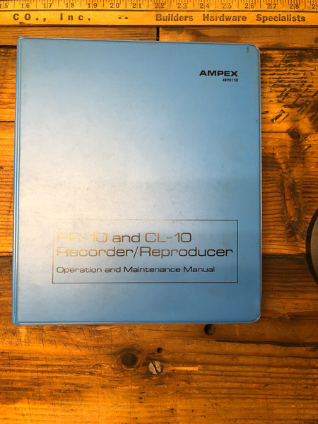 Ampex PR-10 CL-10 Recorder / Reproducer  Service Manual *Original*