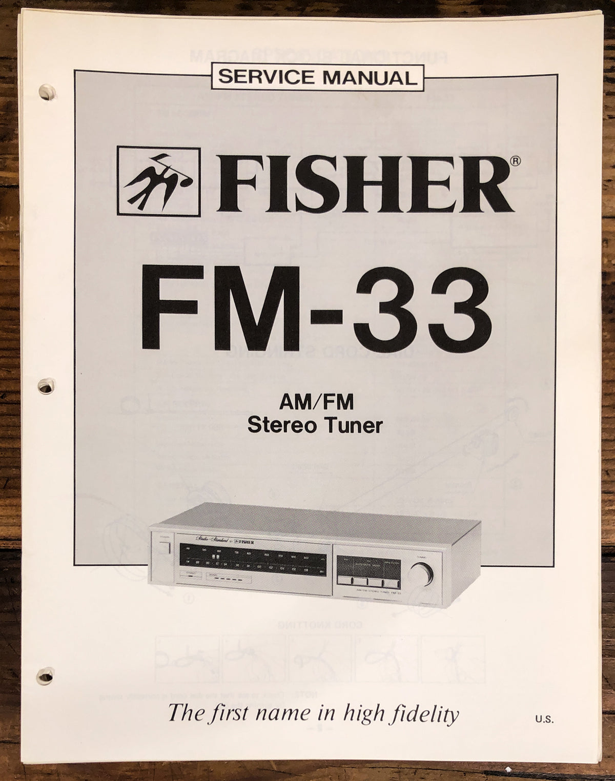 Fisher FM-33 Tuner  Service Manual *Original*