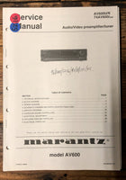 Marantz AV600 AV-600 AV-600U  Service Manual *Original*