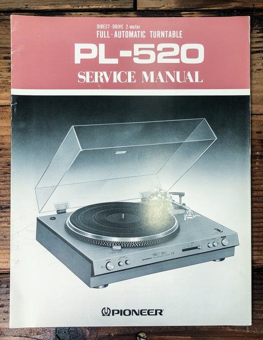 Pioneer PL-520 Turntable Service Manual *Original*