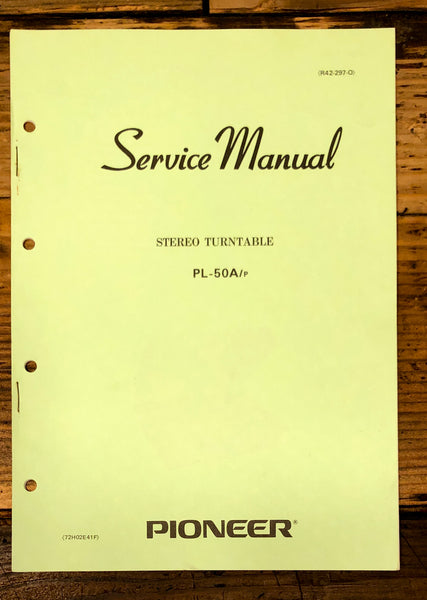 Pioneer PL-50A Record Player / Turntable Service Manual *Original*