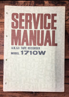 Akai Model 1710W Reel to Reel  Service Manual *Original*