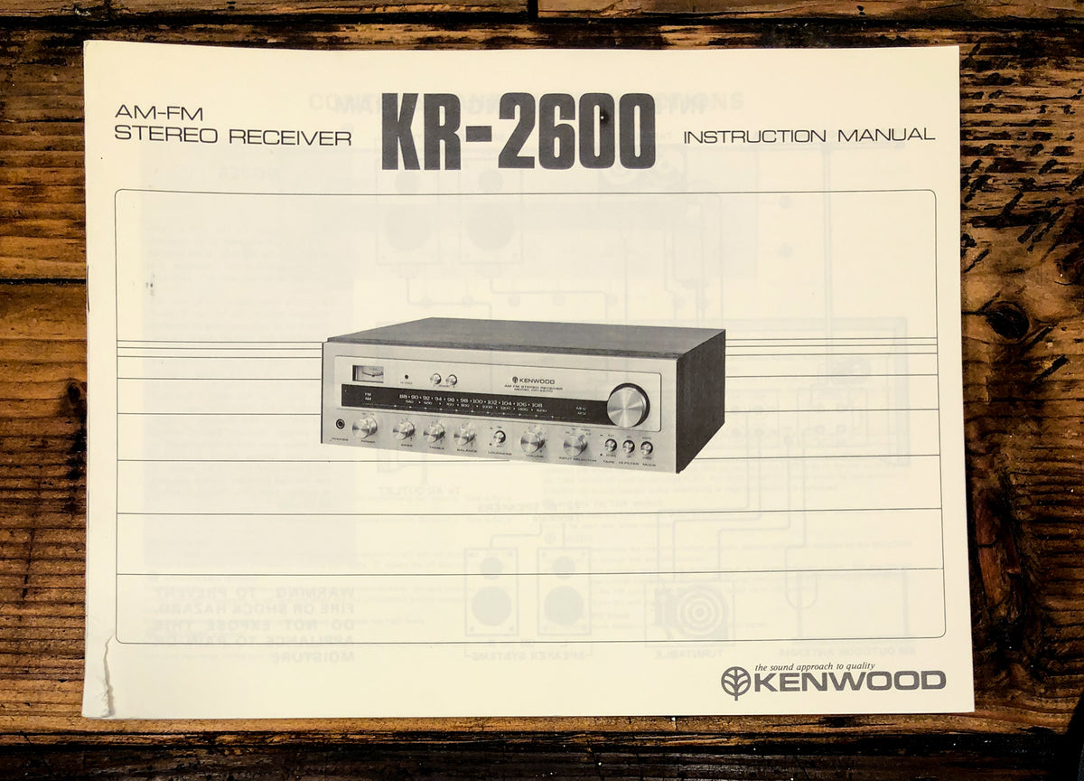 Kenwood KR-2600 Receiver  Owner / User Manual *Original*