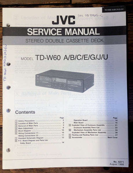 JVC TD-W60   Service Manual *Original*