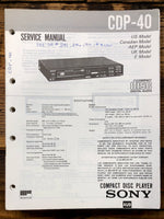 Sony CDP-40 CD Player  Service Manual *Original*