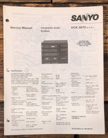 Sanyo DCX2670 DCX2670 Receiver  Service Manual *Original*