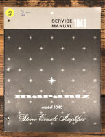Marantz Model 1040 Amplifier Service Manual *Original*