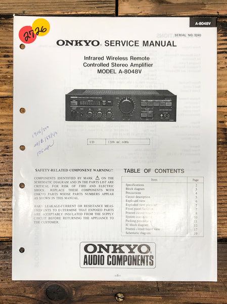 Hitachi A-8048V Amplifier Service Manual *Original*